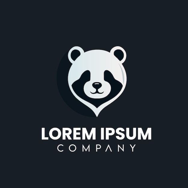 Minimalist modern panda logo vector