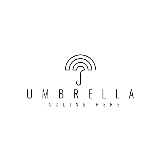 minimalist and modern umbrella vector logo design