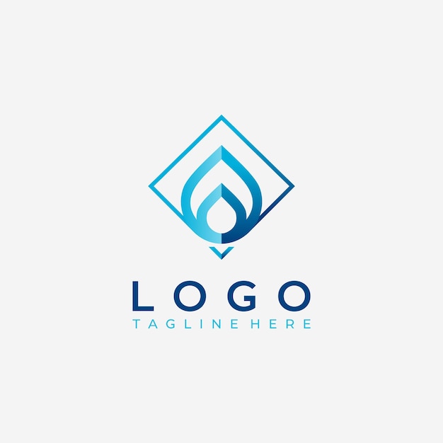 Minimalist modern water or fire icon logo design