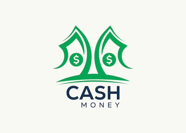 minimalist money logo design vector template cash money for business finance vector money invest