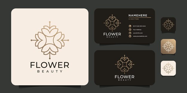 Minimalist monogram flower logo concept for spa yoga salon