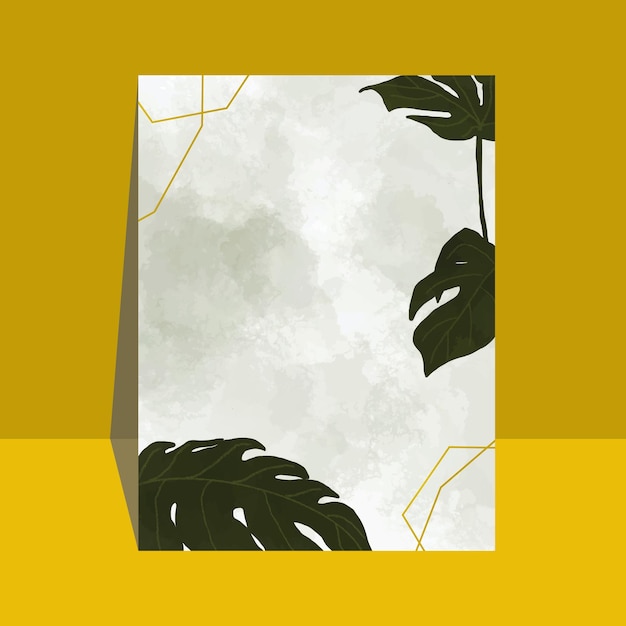 Design minimalista della carta dell'acquerello estivo monstera