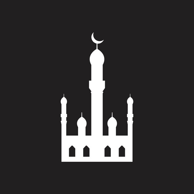 minimalist mosque islamic logo icon concept vector design