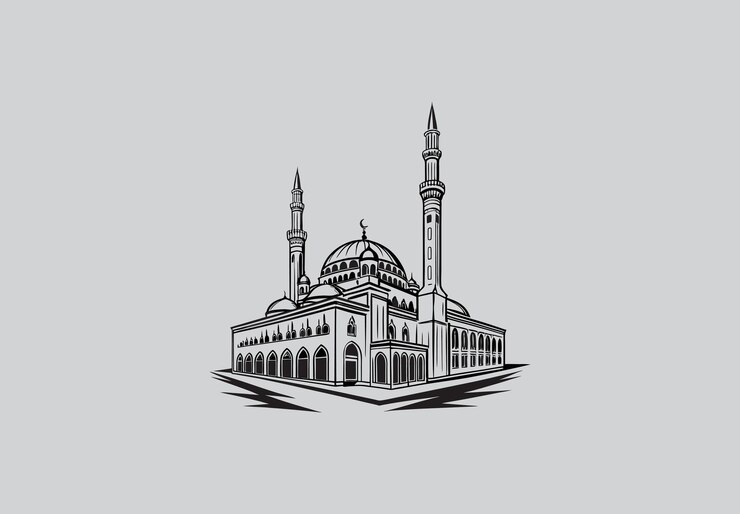 Vector minimalist mosque vector highquality design