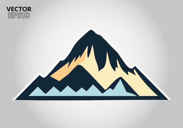 Vettore modello vettoriale di icona di progettazione del logo della montagna minimalista