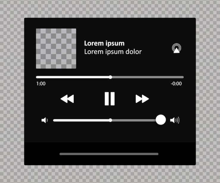 Vector a minimalist music player interface with a dark theme