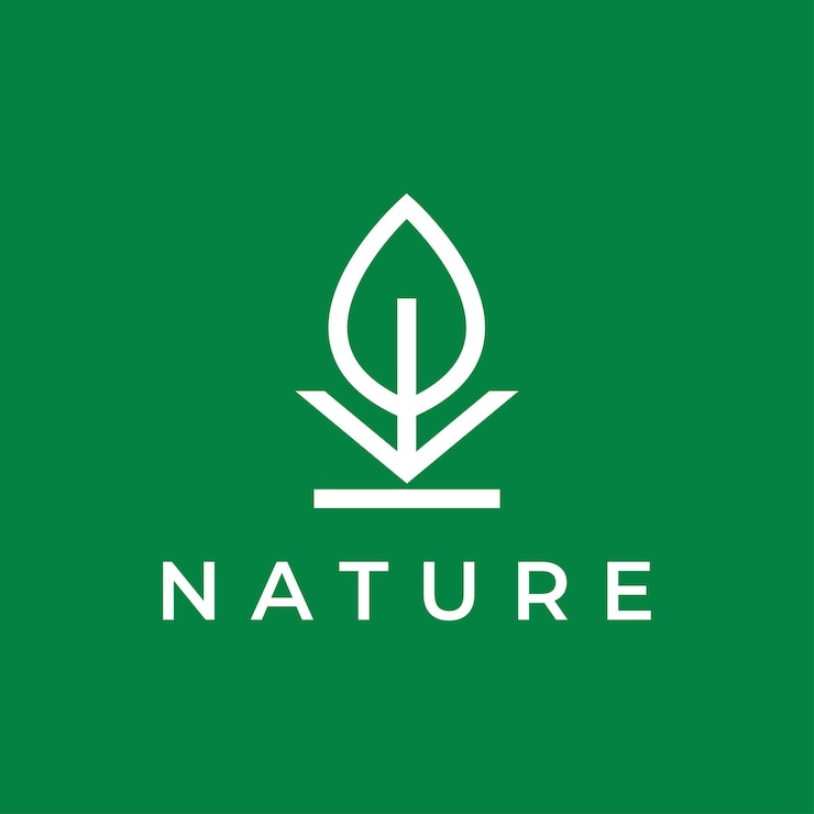 Vector minimalist natural simple plat logo