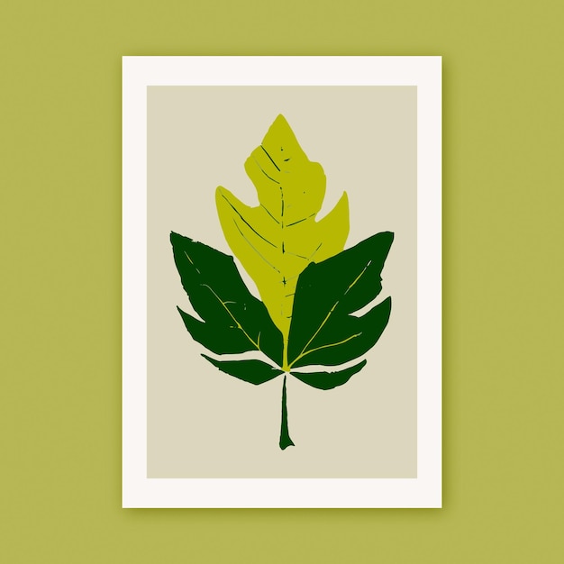 Vector minimalist nature leaf art print