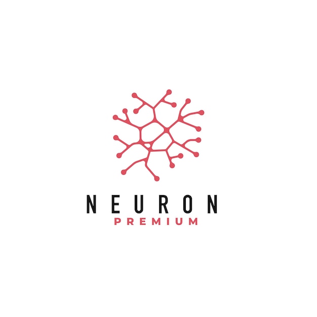 Minimalist neuron logo design vector illustration