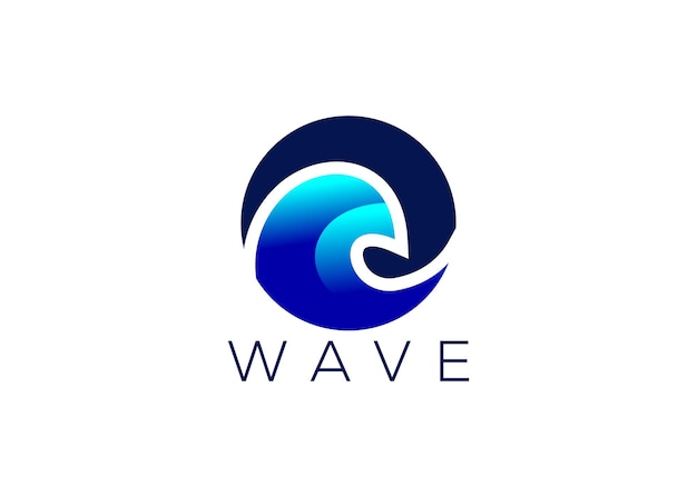 Минималистский векторный шаблон дизайна логотипа Ocean wave