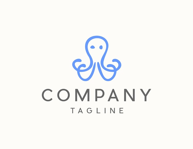 Minimalist octopus line logo design