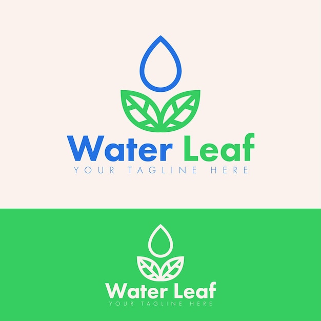 Minimalist outline organic leaf logo concept