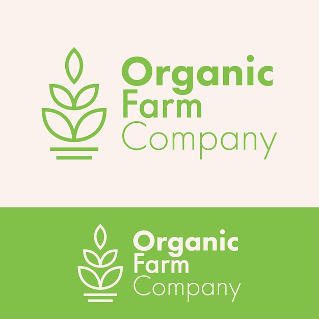 Vettore concetto di logo foglia organica contorno minimalista