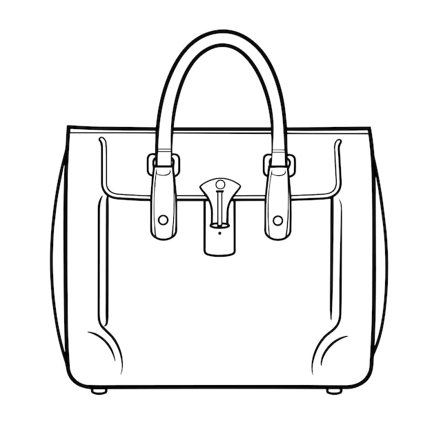 Minimalist outline vector of a stylish luggage bag