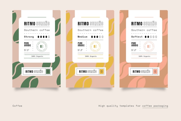 Vector minimalist packaging labels  template