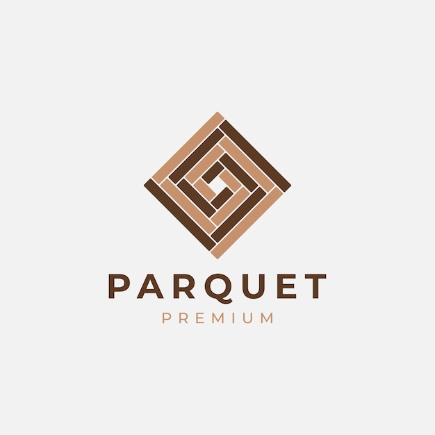 Logo minimalista delle mattonelle del granito del legno duro del vinile del pavimento del parquet