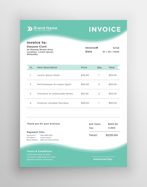 minimalist personal trainer invoice template