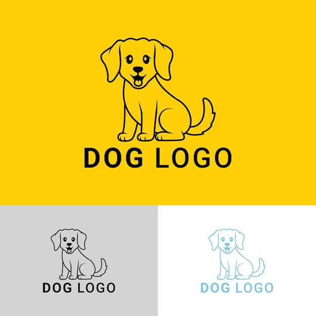 Vector minimalist pet logo design or minimalist dog logo design