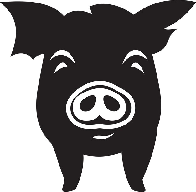 Vettore design minimalista piggy. elegante concetto di logo di maiale