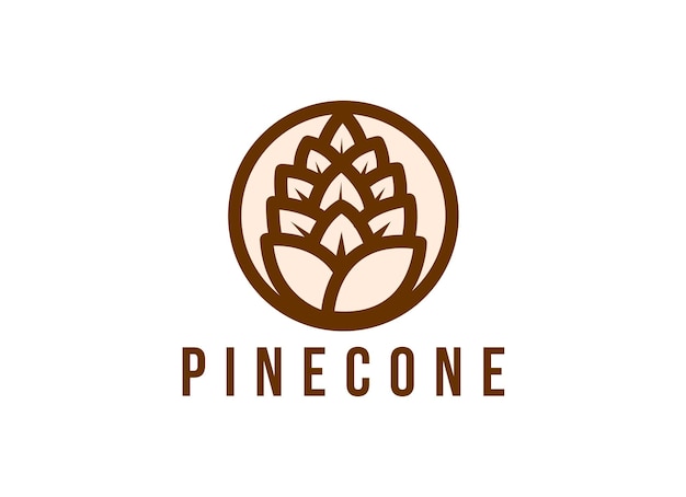 Minimalist pinecone logo vector. Pine tree logo