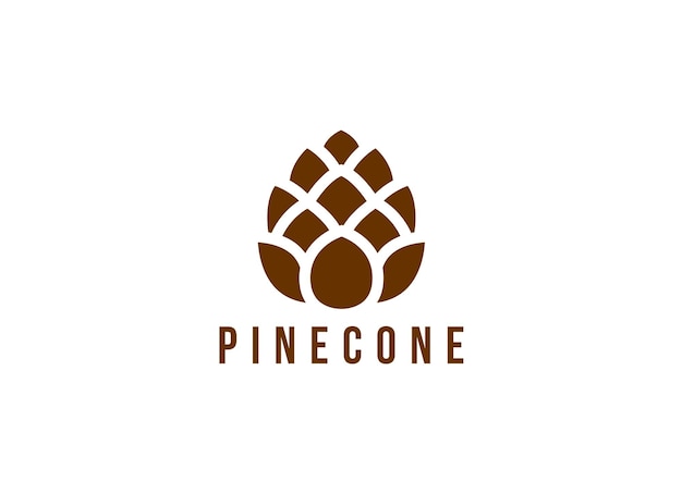 Minimalist pinecone logo vector. Pine tree logo