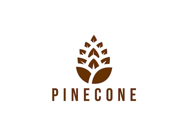 Minimalist pinecone logo vector. Pine tree logo