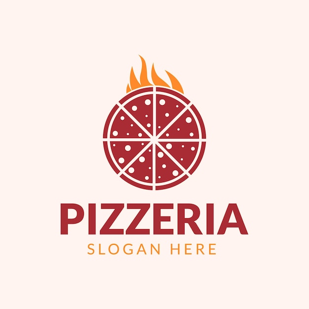 Минималистский векторный шаблон логотипа пиццерии