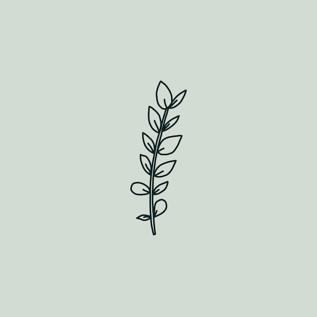 Minimalist Plant Eucalyptus Flavor Logo