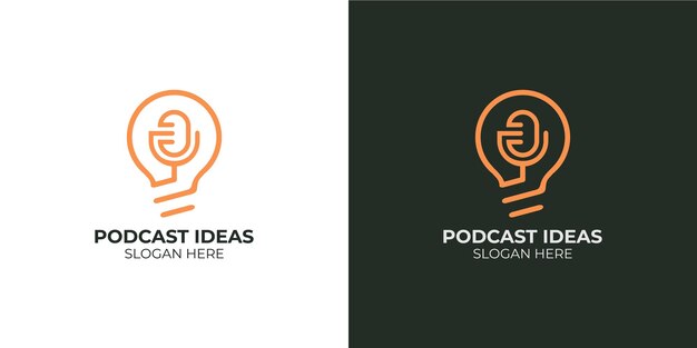 Minimalist podcast ideas logo set