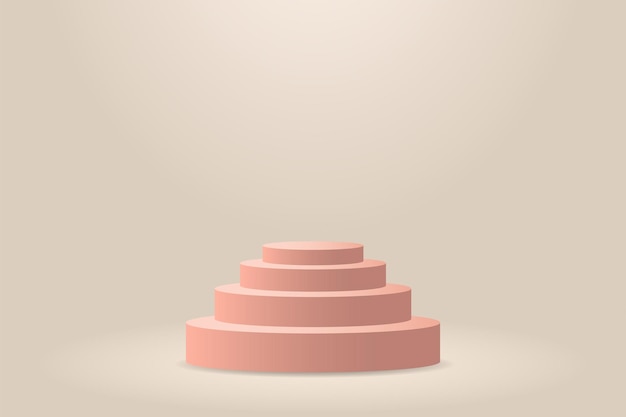 Minimalist podium and scene with 3d vector rendering