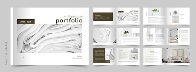 Minimalist portfolio template a5 brochure template vector brochure