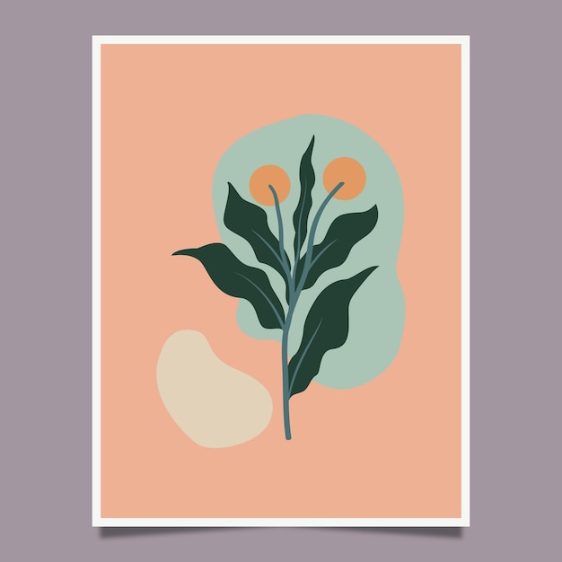 Minimalist posters with beautiful plant objects that decorate the corners of the walls of the room and also the living room of the house