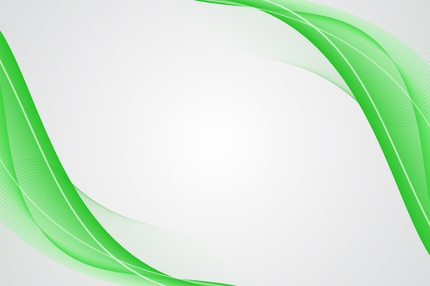 Vector minimalist presentation background with green wavy lines design