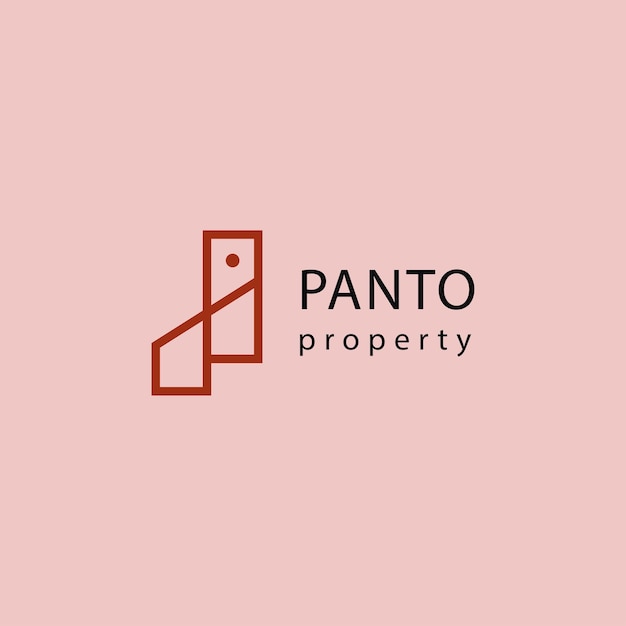 minimalist property logo design door line art logo for business