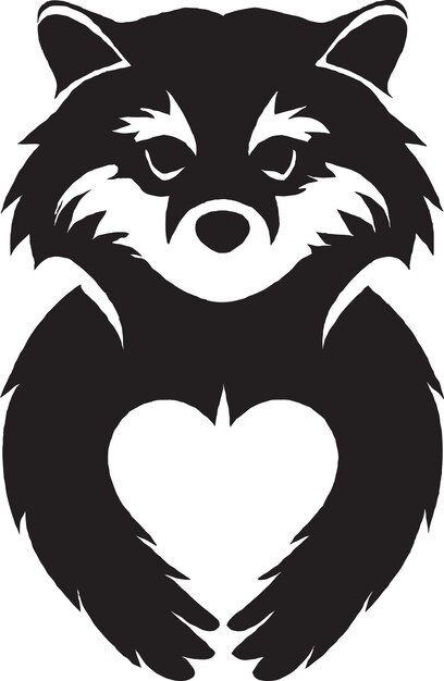 Minimalist raccoon icon with a simple design