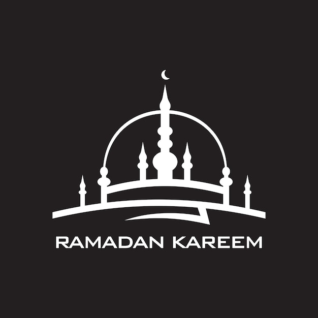 Vettore minimalista ramadan moschea moderna logo islamico concetto di icona design vettoriale