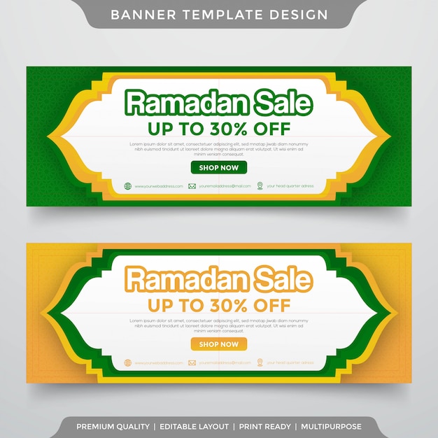 Minimalist ramadan sale banner