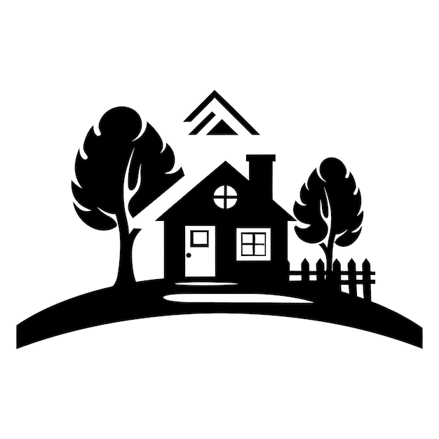 Vettore progettazione del logo immobiliare minimalista