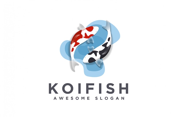Logo di pesce koi realistico minimalista
