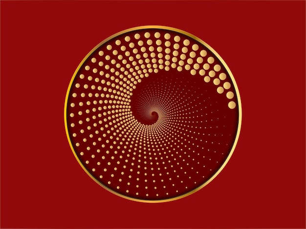 Minimalist red premium abstract background with luxury dotted spiral vortex