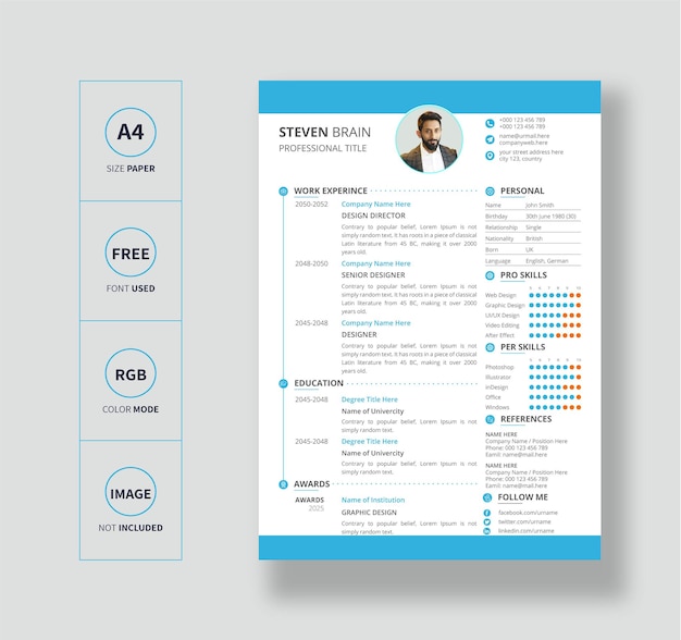 Minimalist resume or cv template