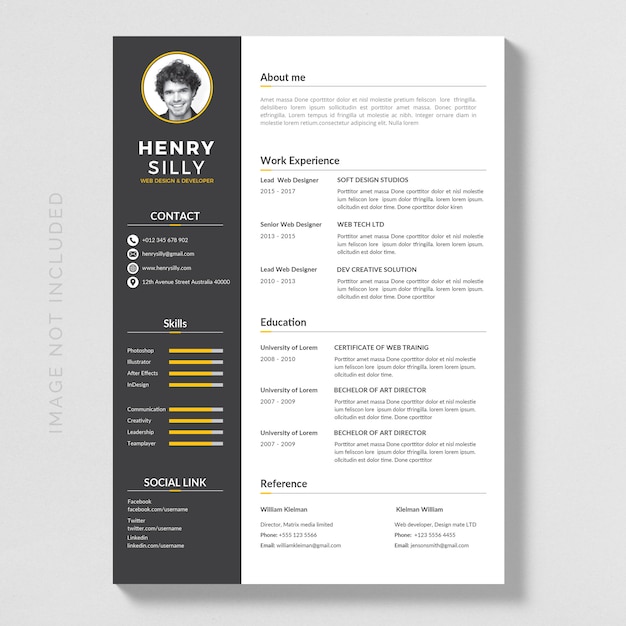 Vector minimalist resume template