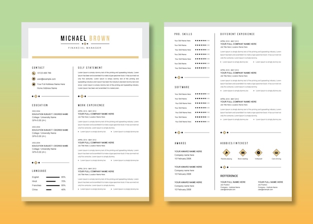 Minimalist resume template