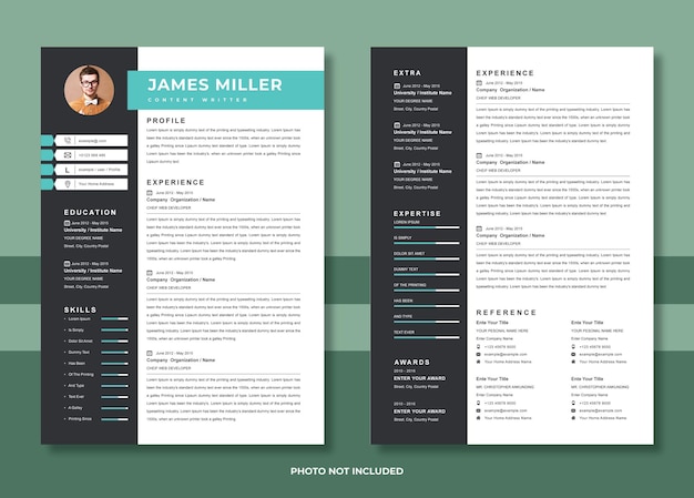 Vector minimalist resume