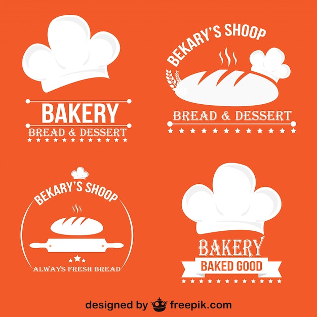 Minimalist retro bakery logos and badges set