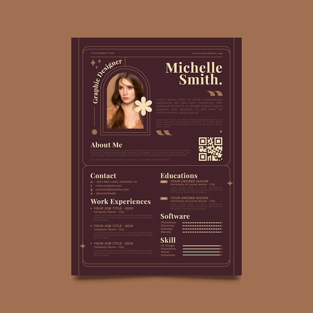 Minimalist retro cv template