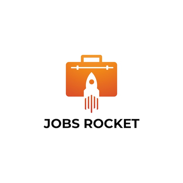 Minimalist rocket combination jobs logo set