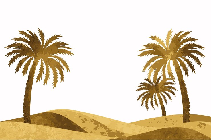 Vector minimalist saudi arabia nature in gold foil color vector