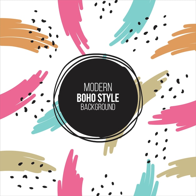 Vector minimalist seamless backgound design with new boho vector style