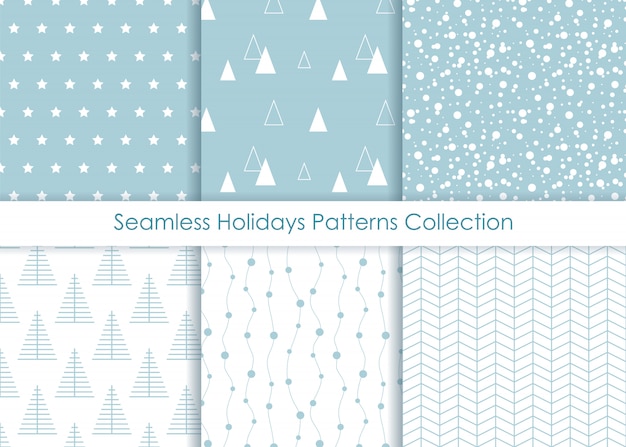 Minimalist seamless Holidays Prints Collection. 